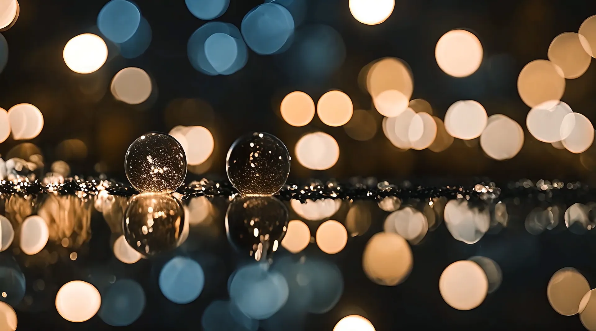 Magical Water Droplets and Bokeh Lights Backdrop Video